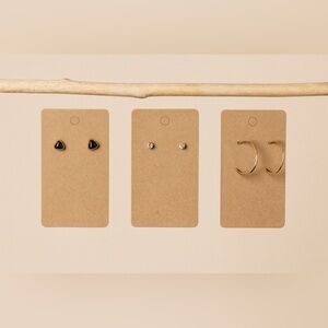 New 3-Pack Earrings Set – Studs & Gold Hoops